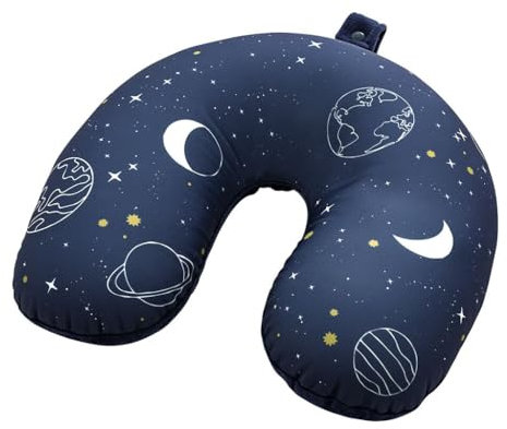 moses. Fernweh 2-in-1 Nackenhörnchen Cosmos, Kissen und Nackenrolle in einem für Reisen, Multifunktionales Reisekissen für unterwegs, Blau