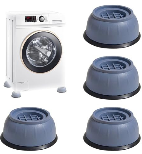 Mauepersu 4 Stück Waschmaschine Füße Pad,Antivibrationsmatte Waschmaschine Füße,Universal Waschmaschine Fußpolster Antirutschmatte,Schwingungsdämpfer für Waschmaschine Trockner,Kühlschrank,Tisch