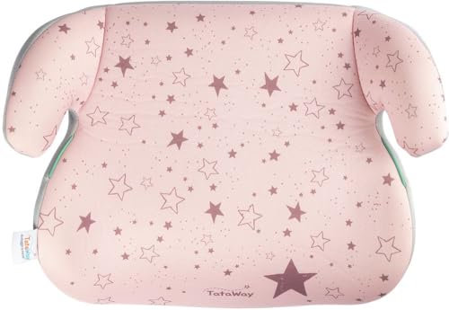 Tataway con grafiche stelline rosa Seggiolino Alzatina Auto Bimbi i-Size ECE R129. Rialzo Auto per Bambini 6-12 Anni, 125-150cm, 22-36Kg