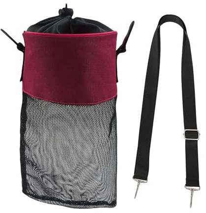 Sharplace Borsa per mollette da bucato in rete, organizer per mollette da bucato con gancio incluso, versatile porta da per armadio e bagno, Rosa Rossa