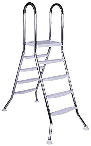 STEINBACH 018025 - Scala per Piscina Fuori Terra, 4+4 gradini, Altezza 120 cm e 135 cm, Diametro Asta 43 mm