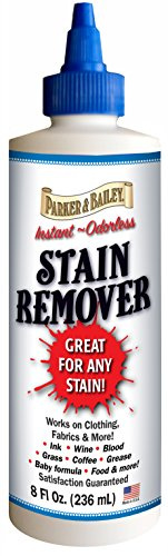 Parker & Bailey Liquid Stain Remover - Instant Stain Removal on Laundry Clothing Fabric Ink Grease Blood Grass Coffee Wine Food Carpet Upholstery Spot Cleaner Odor Free Detergent Booster, 8oz