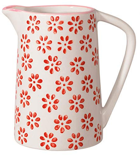 BLOOMINGVILLE Jarrita de Leche Susie - Jarra da Loza ø 6 H 9 cm, Rojo, Cerámica, Capacidad 150 ml