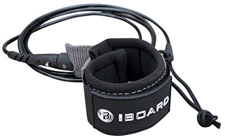 IBOARD Surfboard-Leine, gerades Seil, Einzeldrehung für Longboard, Paddleboard, Surfboards, 5 mm, Ersatz für 6/7/8/9 FT, Schwarz und Blau