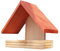 Vogelhaus aus Holz, Vogelfutterhaus wetterfest, Futterhaus, Wandvogelfutterhaus für den Garten, Balkon,Zaun (Rot+Natur)