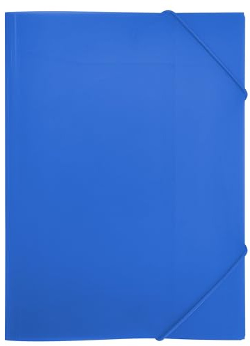 RAYLU PAPER - Carpeta con gomas elásticas y solapas Tamaño A3, carpetas de almacenamiento para documentos, oficina y escuela, Hechas con polipropileno 100% reciclable (A3, Azul)