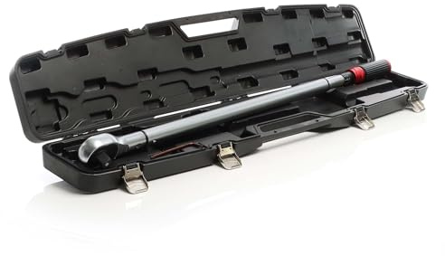 XPOtool Drehmomentschlüssel 24 Zähne 3/4 700Nm mit Umschaltknarre aus Stahl mit Schnell-Trennung in praktischem Koffer