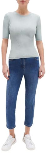 Caroll - Pantalón Capri Ajustado, Tela Vaquera Intermedia, Talla 38