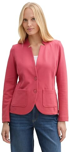 Tom Tailor dam basic Ottoman blazer med fickor, 11016 – Berry Red, XS
