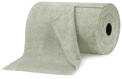 Microfibre Cloth, 20 Pack microfiber cloths on Roll reusable cleaning cloths, Super Soft Premium Streak Free Washable Cloth, for House, Kitchen, Windows, Car, Motorbike, 25 x 25 cm (Green)