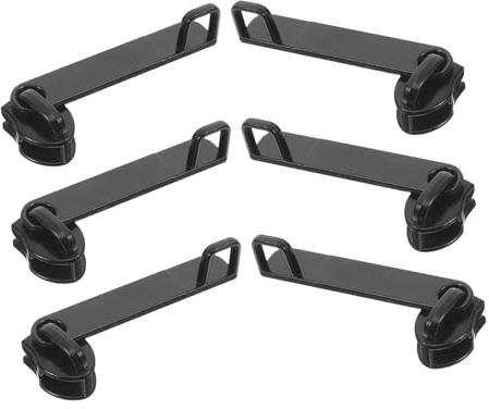DOITOOL Lot de 6 tirettes de fermeture éclair double face pour bagages et vestes en nylon noir avec trou de verrouillage pour sacs, sacs à dos et tentes