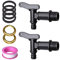 Raheem 2Pcs 3/4 Water Butt Tap with Brass Nut Snap-Fit BSP Thread Black Plastic Connector for Garden, Hosepipe, Rain Barrel, Outdoor Water Butt Replacement Universal Connector for Home Brew (Black)