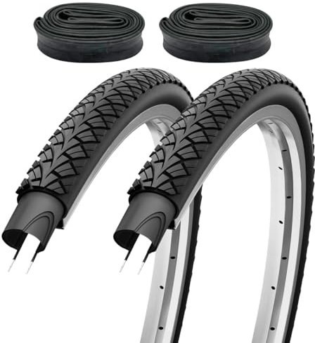 2er Set Fahrradreifen 28x1,40 Zoll 37-622 700x35c mit Fahrradventil Schläuchen DV