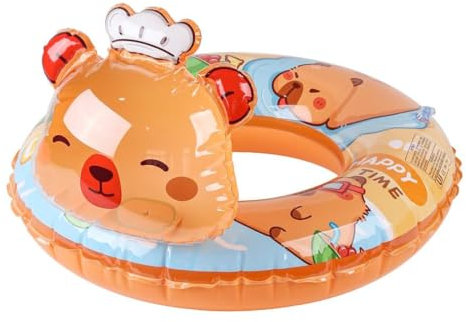 NHQZ Anello da Nuoto per Bambini,3D Capibara Giocattoli Galleggianti Anello Piscina Salvagente per Feste,Piccolo Anello Gonfiabile per Piscina,Piscina Gonfiabile Bambini,Accessori da Nuoto