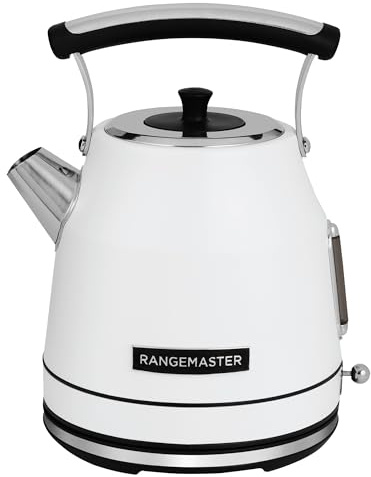 Rangemaster Classic Kettle with Quiet Boil Technology, 1.7L Capacity and 3kW of Power in Matt White, RMCLDK301WH