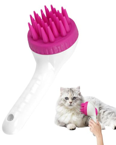 Cepillo Para Baño De Cachorros | Estropajo Para Aseo De Gatos Con Mango Largo | Cepillo Champú Anticaída Para Lavado Y Relajación De Gatos Perros Conejos,Para Baño Interior En Mascotas