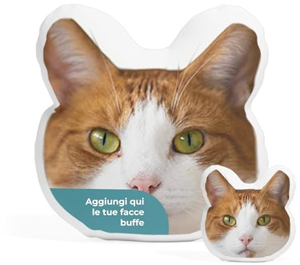 Cimpress Cuscino Fotografico Personalizzato con Faccia di Gatto, Cuscino con Foto o Testo, 38 × 40 cm, Piccolo, Idea Regalo Romantica per Compleanni o Anniversari, Decorazione per la Casa