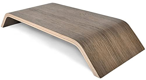 Robuster TV-Ständer aus Holz, Tragbarer Büro Laptop Ständer, Tablet Ständer, Erhöhter Computerständer im Minimalistischen Skandinavischen Stil, Monitorständer, Helle Eichenfarbe