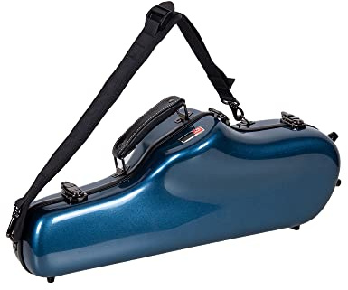 Crossrock CRF1020ASBL Schutzhülle aus Fiberglas für Altsaxophon, mit abnehmbaren Schultergurten, Blau