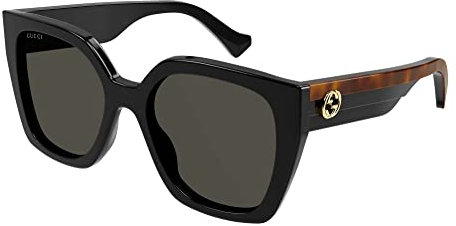 GUCCI Womens GG1300S Sunglasses, Black-Havana-Grey, 55