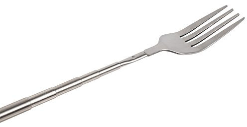 Fourchette Télescopique Fourchette À Rallonge En Acier Inoxydable Bbq Télescopique Dîner À Dessert Aux Fruits Fourchette À Long Manche Couverts En Acier Inoxydable