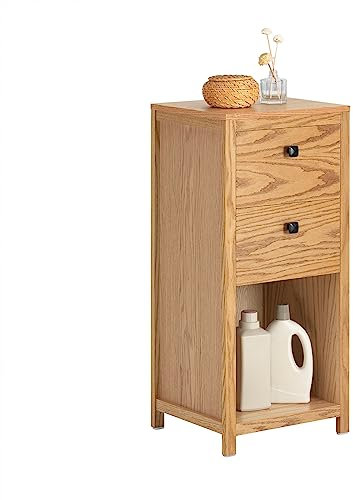 SoBuy BZR99-N Armario de Suelo para baño Mueble Columna de baño con 2 Cajones y 1 Estantes 40 x 35 x 90 cm ES