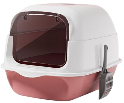 rockible Lettiera per Gatti con Cappuccio E Coperchio, Lettiera per Gatti Grande, Lettiera per Animali Domestici, Lettiera Rimovibile Durevole, Lettiera, Rosa