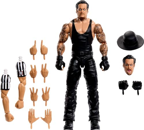 Mattel WWE Elite Collection SummerSlam Undertaker Action Figure with Accessories and Referee Pieces to Build a Figure