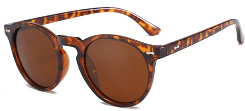 YAMEIZE Polarized Sunglasses Women Vintage Round -Classic Retro Small Round Tinted 90s Sunglasses Unisex UV400 Protection