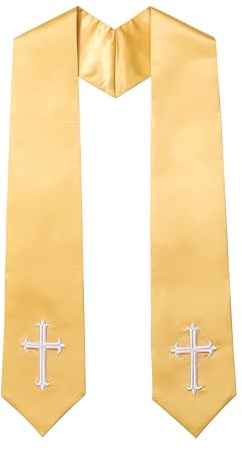 D DODOU Clergy Stole & Choir Stole with Embroidered 60/72 (Gold, 60)