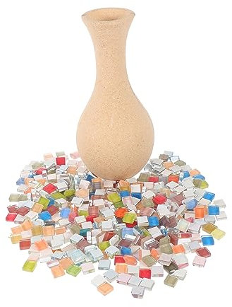 BELLIFFY Diy Blumenvase Bastelset Großer Holz-blumentopf Mit Bunten Mosaik-patches Handgemachter Trockener Deko-blumenkübel Zum Gestalten Eltern-junge Mädchen-interaktion Und Kinderfreundli