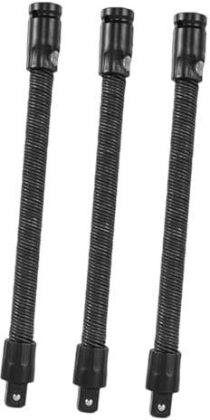 YOSADIER 3pcs Sleeve Soft Rod Socket Extension Bar Shaft Flexible Drill Extension Wrench Sleeve Rod Bar Shaft Socket Wrenches Drive Head Torque