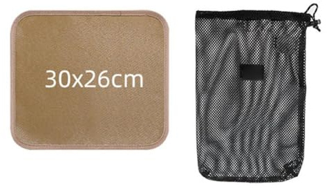 FACAIIO Alfombrilla ignífuga para barbacoa de fibra de vidrio, para acampar y patio, color café, talla S-XL
