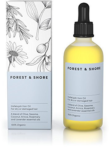 Hallelujah Hair Oil®, olio 100% biologico e naturale, con olio di cocco, per cura e protezione, idrata e ripara i capelli secchi e danneggiati