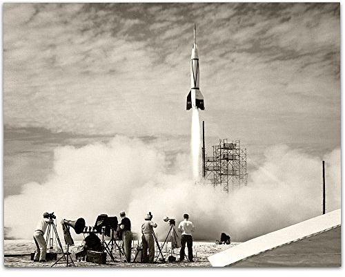 Lone Star Art Astronomy Poster - First NASA Rocket Flight - 11x14 Unframed Art Print - Vintage Space Wall Art for Dark Academia, Astronomers & Space Enthusiasts