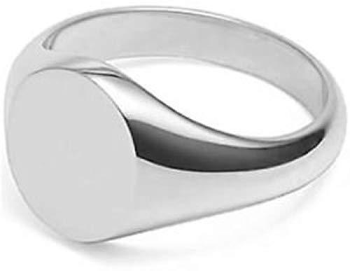925 Solid Sterling Silver Round Signet Ring in Sizes G-Z (R)
