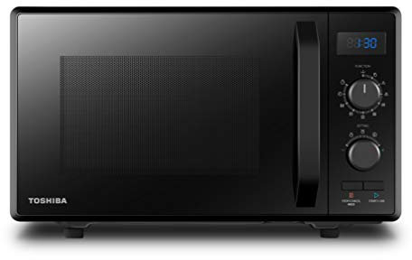 Toshiba 3-in-1 Forno a Microonde con Grill e Cottura combinata, 23 L, Piatto Girevole con Memoria di Posizione, Timer, Luci LED Integrate, Programma pizza, Nero