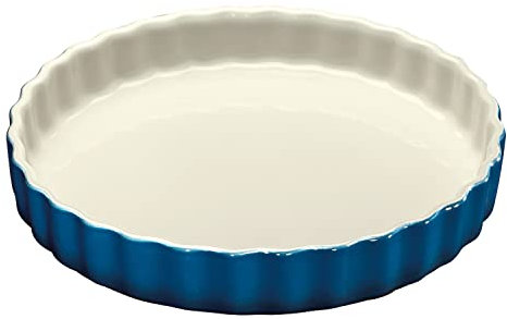 Küchenprofi Tortenform 27 cm, Quicheform, Ofenkeramik, blau