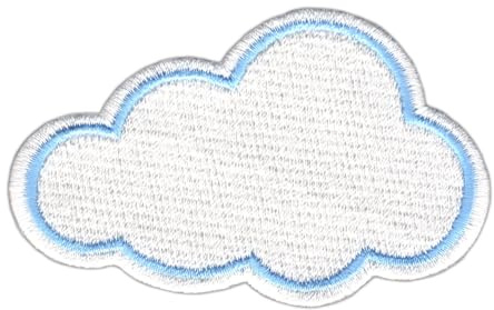 BP BRAUNERT PATCHES Wolke Weiß Aufnäher zum aufbügeln Bügelbild Aufbügler Bügelflicken Patch Größe 7,3 x 4,7 cm