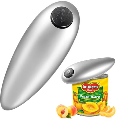 VOSSOT aiuta gli anziani con artrite e cuochi, apriscatole automatico elettrico one-touch, piatto e facile da usare per tutte le dimensioni di lattine rotonde