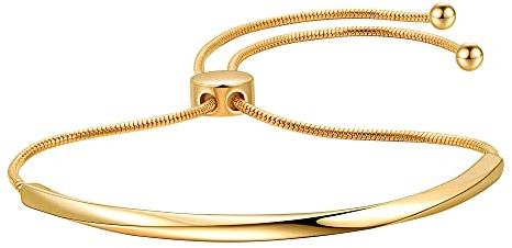 LILIE&WHITE Bracelet Femme Or Réglable – Bijou Fin et Élégant en Acier Inoxydable, Antiallergique, Ne Ternit Pas, Fait Main, Cadeau Raffiné pour Femme, Anniversaire, Noël, Saint-Valentin