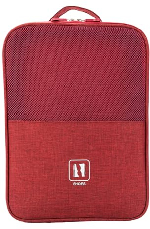 Bolsa de Viaje Impermeable para Zapatos - Almacenamiento Portátil y Multifuncional para Organización (Rojo)