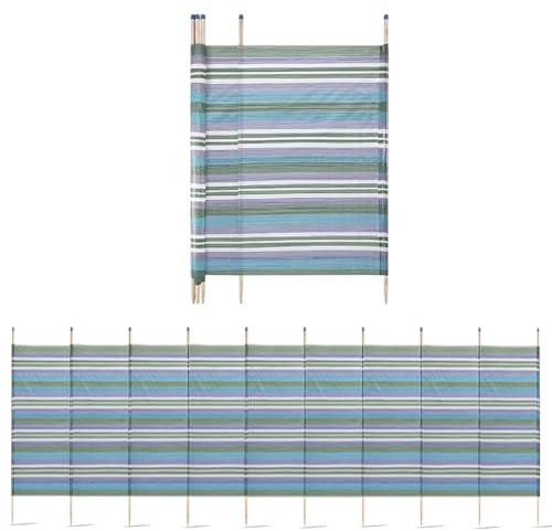 BONAFIDE 10 Pole Windbreak, Festival and Beach Windbreaker, Extra Tall Colorful Wind Break for Camping, Sun Shelter Garden Screen, Caravan Windbreakers, Heavy Duty Wind breakers for Garden