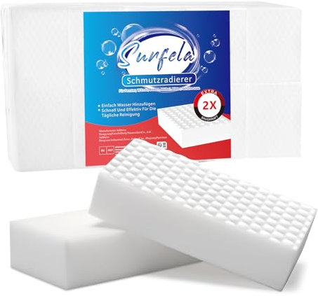Surfela 20 Stück Schmutzradierer, 10×6×2cm Haltbarer Radiergumm Zauberschwamm, Magischer Schmutzradierer Schwammi Entfernt alle Arten Schmutz, Geeignet für Küche, Bad, Wände, Schuhe, Fenster Gläser