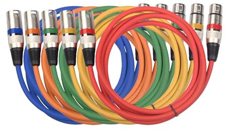 XLR Microphone Cable 5m XLR Cables 5 Packs 3 Pin Dmx Lighting Cable Microphone Cable XLR Male to Female Balanced Microphone cable for Microphone Mixer Speaker System Studio Recordings Live Production