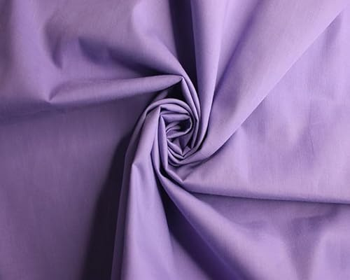 Polycotton -112cm, Durable for Sewing & Dressmaking (Violet, 1 Meter)