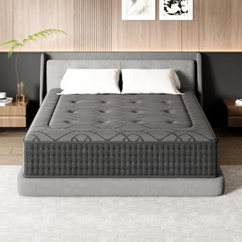 DEWINNER Colchón 135 x 190 cm, Altura 25 cm, colchón silencioso de Grosor Medio, Espuma híbrida con Memoria de Forma, muelles ensacados Individuales, Absorbente y Transpirable