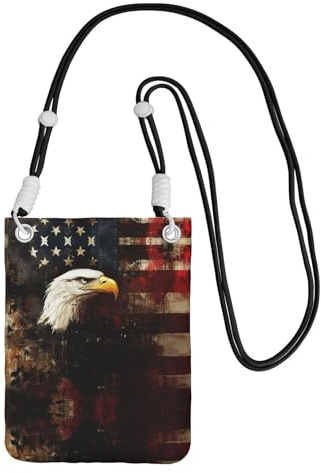 BOXILTD Söt vit egret telefonväska crossbody – mobiltelefon crossbody väska med justerbar rem för daglig användning och pendling, Nordamerikansk örn, One Size