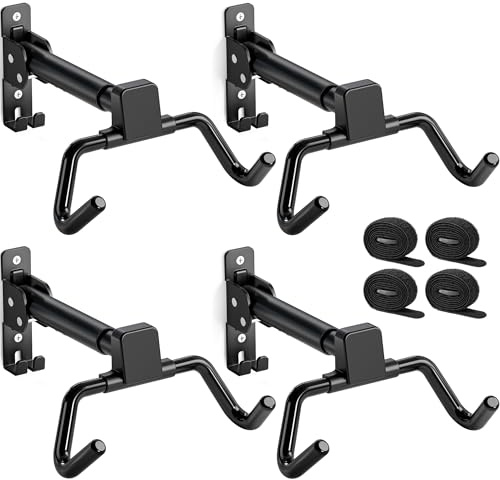 monTEK Bike Wall Mount with Helmet Hook, Adjustable Distance & Angle, 30kg