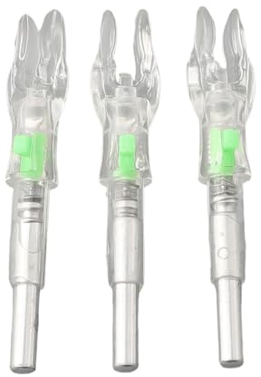 Vilgftyiet Lot de 3 encoches de flèche lumineuses à DEL de 4,2 mm pour arcs composés et recourbés, accessoires phosphorescents avec couleurs rouge/bleu/vert, compatibles avec les arbres de flèche de